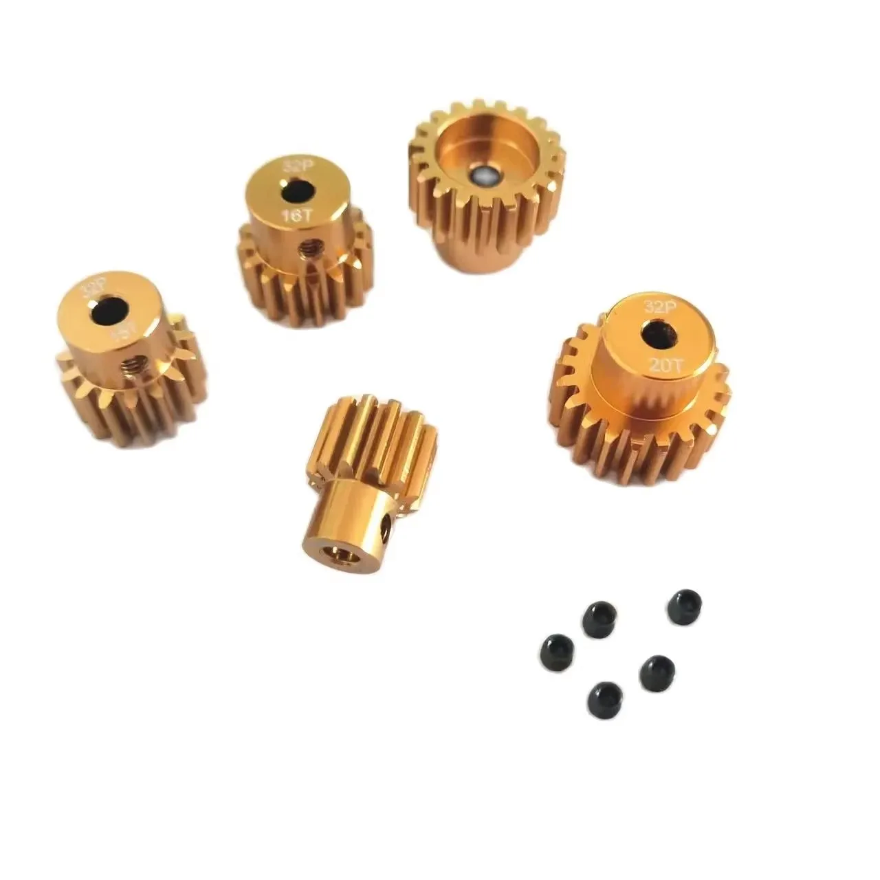 32DP metal pinion motor gear set, 3.175mm 12T 13T 14T 15T 16T 17T 18T 19T 20T for 1/10 RC cars and trucks