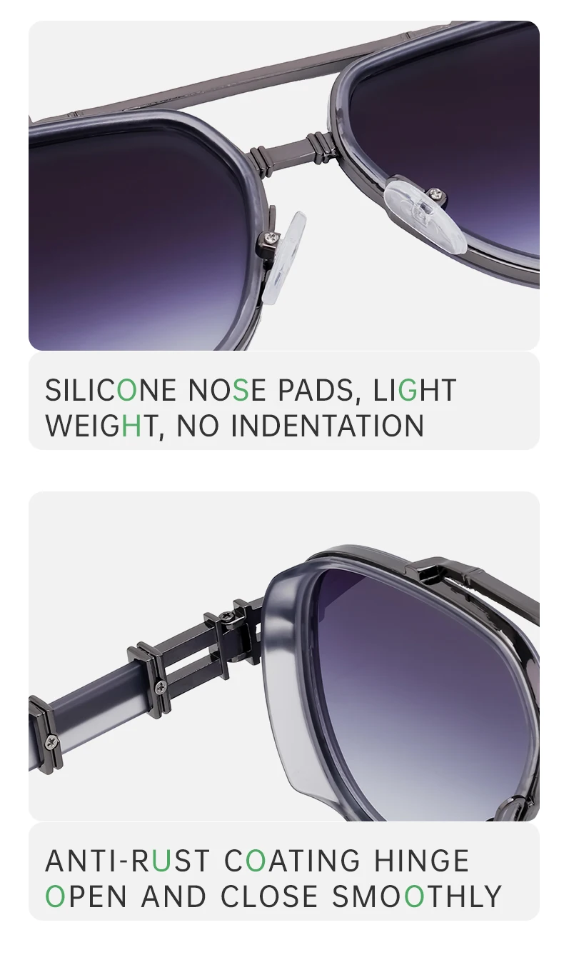 Vintage Punk Ovale Sonnenbrille für Damen und Herren 2026 Luxusmarken-Design Trendige Steampunk Doppelbalken-Sonnenbrille für Männer Retro-Brillen – Detail 8
