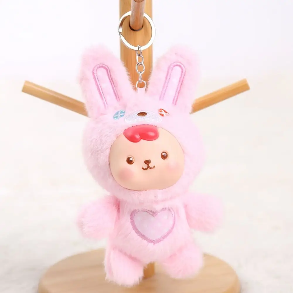 PP Cotton Funny Cat Keychain Cartoon Design Lucky Charm Cute Pet Doll Keychain Plush Material Cute Shape Lucky Keychain