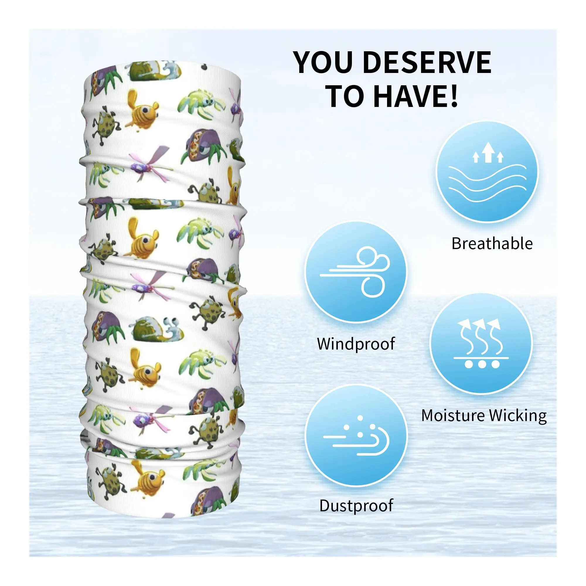 Bugsnax Sticker Pack Bandana Neck Gaiter Printed Mask Scarf Multifunction Cycling Scarf Cycling Unisex Adult All Season