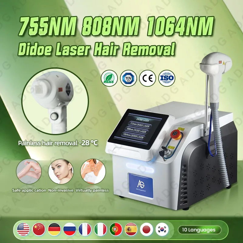 2023 Newst 1600W 755nm 1064nm 808nm Diode Laser Device Hair Removal  Laser for  Great Skin Rejuvenation Hair Removal Effect