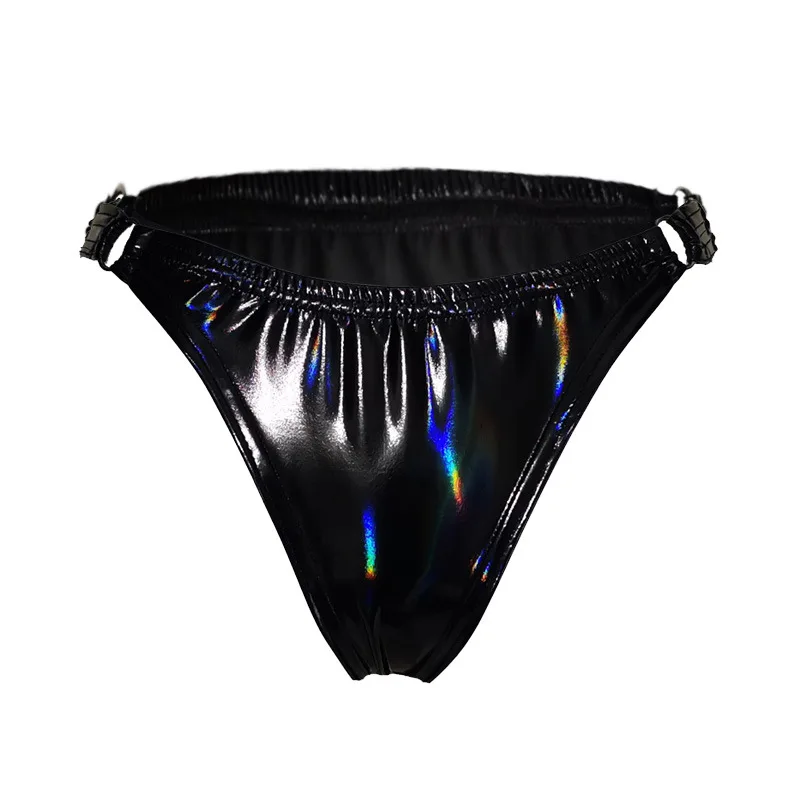 

Womens Shiny Metallic G-String Mini Panties Sexy Underwear Pu Leather T-Back Thongs Erotic Lingerie Bikini Panties Swimsuit