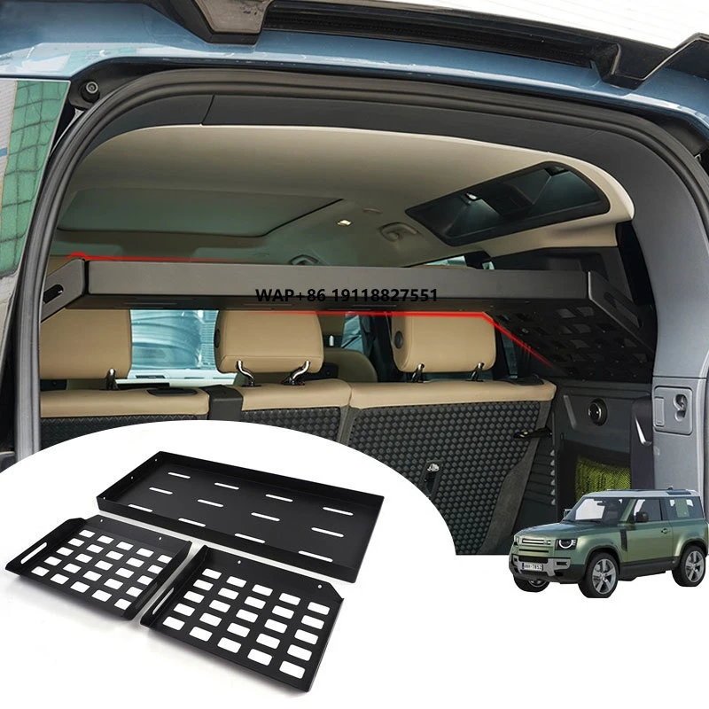 Black Aluminum Alloy Car Trunk Storage Basket Organizer for Defender 110 2020 2021 2022  2023 Auto Accessories