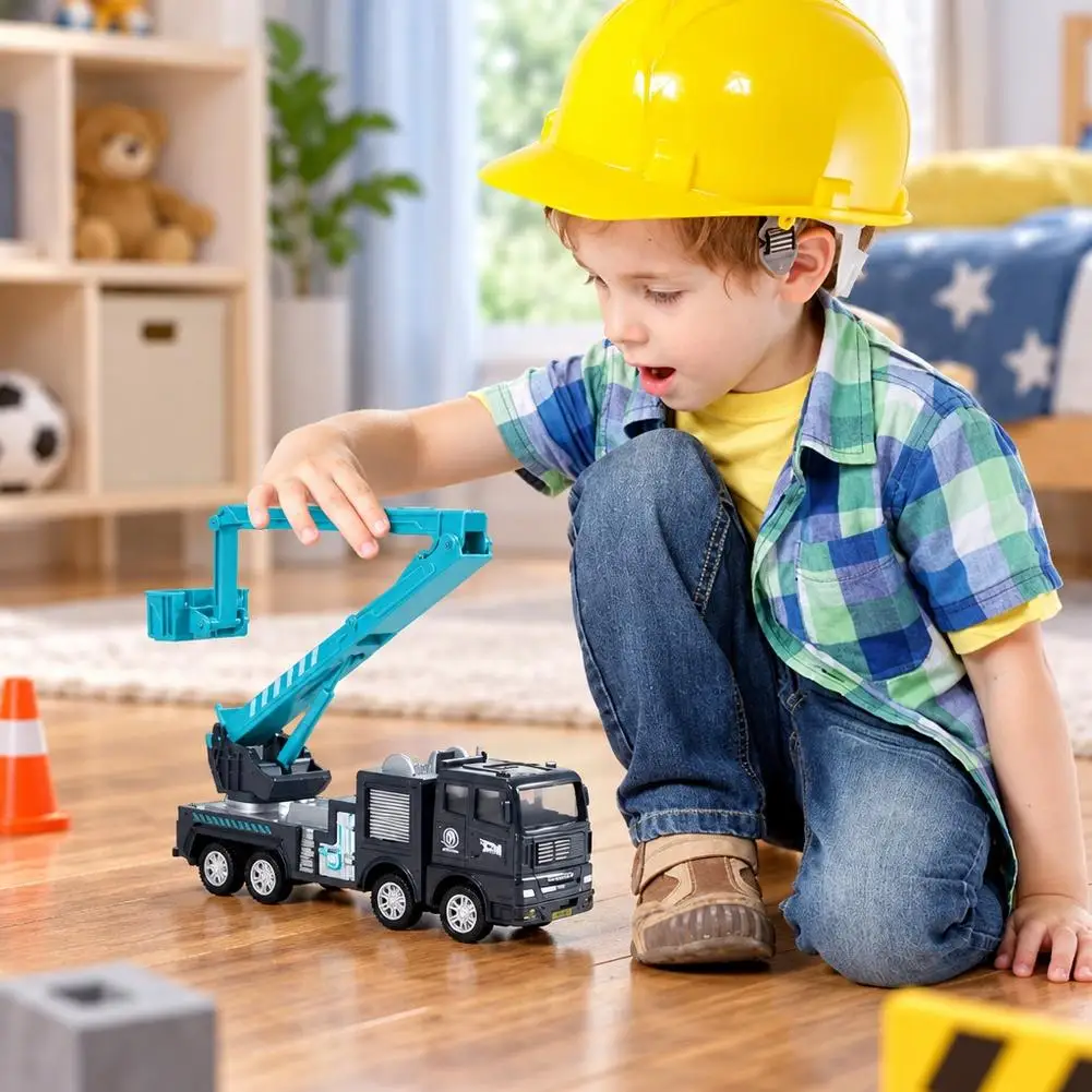 Engineering Truck Toy  Rotatable Foldable ArmLadder Construction Vehicle Model Plastic Inertia Car Educational Role Play Toy