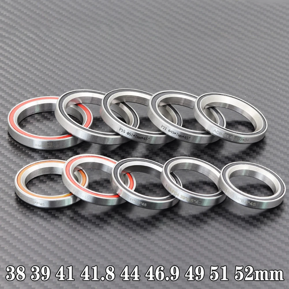 

1pc Bicycle Headset Bearings 38/39/41/44/49/52mm MTB-Road Bike 1.5 1 1/8inch 45/36 Angle Repair Steel Bearing Parts Bike Accesso