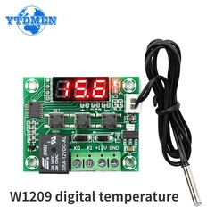 1PCS Digital Temperature Controller W1209 DC 12V Thermometer with Waterproof Probe LED Temperature Module Electronic Thermostat