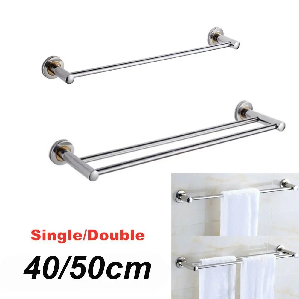 40/50cm Organizer Toilet Bracket Wall Mount Towel Rack Bathroom Bar Storage Shelf Clothes Holder