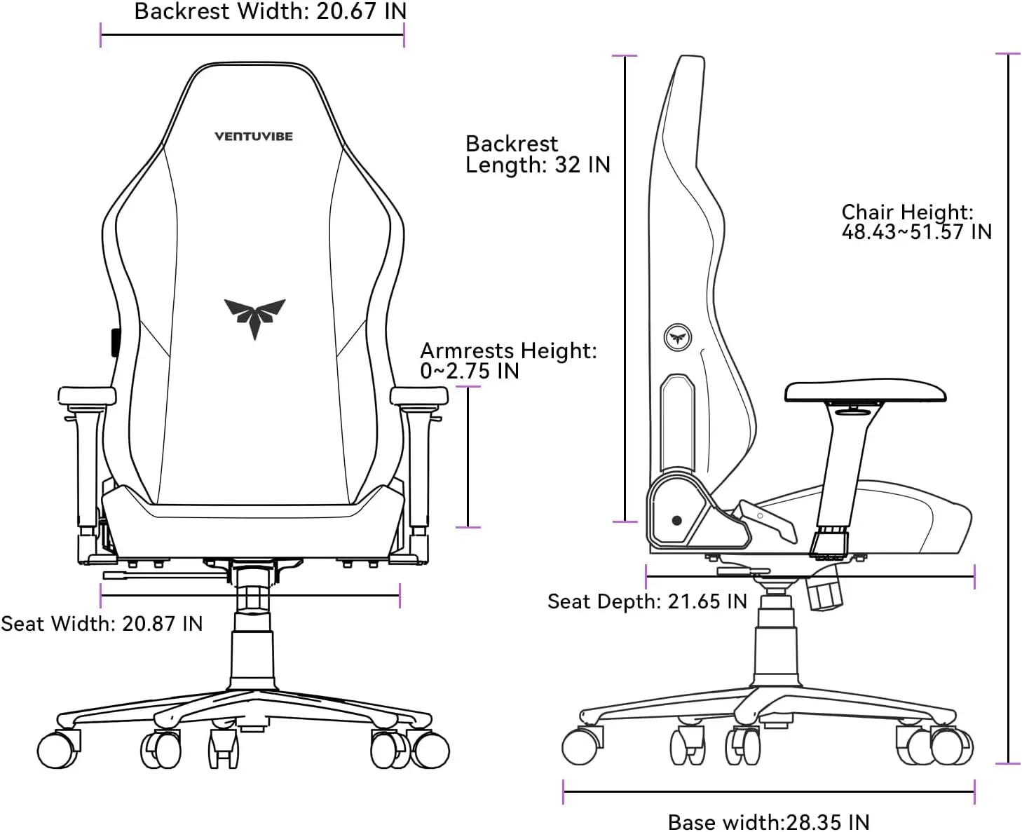 Gaming Chair - High Back Ergonomic Computer Chair with Lumbar Support, Video Game Chair-4D Adjustable Armrests,170° Reclining &