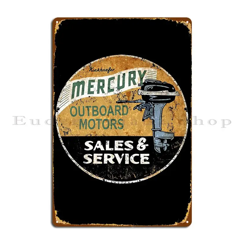 The Vintage Mercury Outboards Metal Sign Iron  Wall Cave Wall Decor Wall Decor Rusty Tin Sign Poster