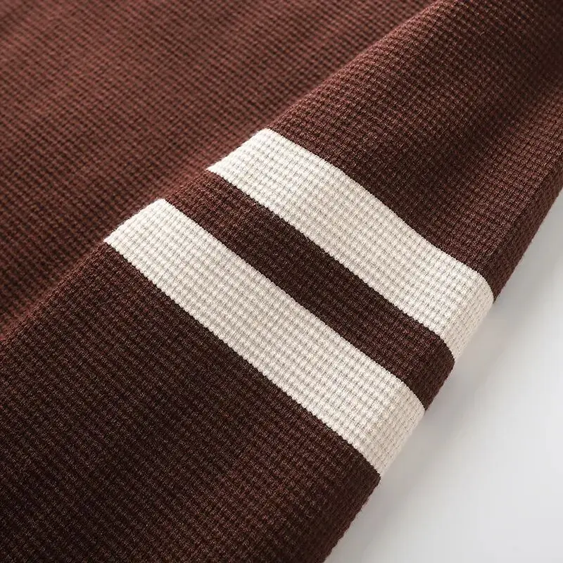 イタリア製プレミアムウールブレンドニットセーター、トレンディな折り返し襟、カジュアルなルーズフィット、ロング丈、暖かい