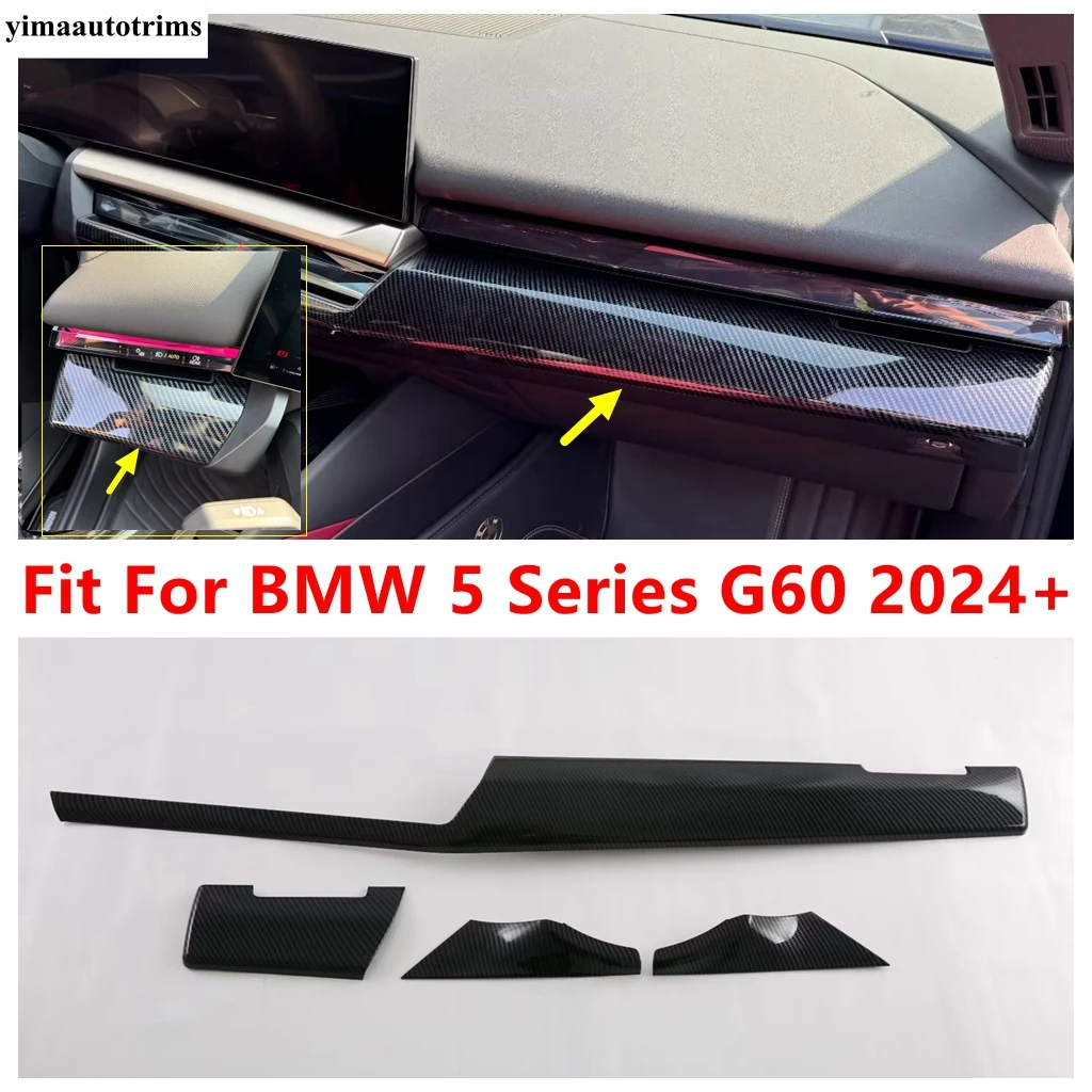 

Car Central Control Instrument Panel Decoration Cover Trim For BMW 5 Series G60 2024 2025 ABS Carbon Fiber Accessories Interior