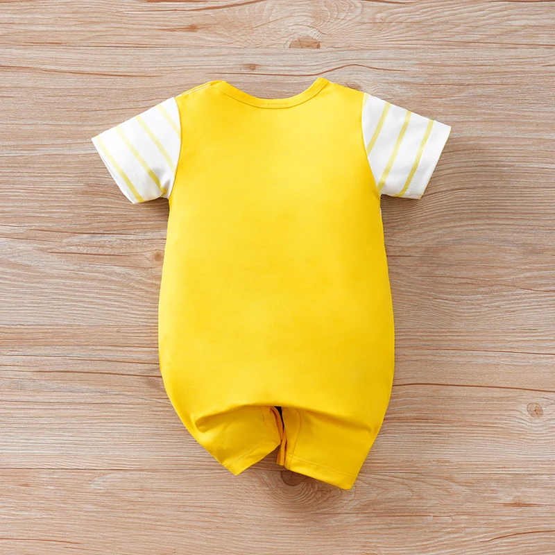 Newborn Baby Clothes Animal-Yellow Tiger Fashion Infant Jumpsuit Toddler Short Sleeve One-piece Pajamas Bodysuit Summer Romper