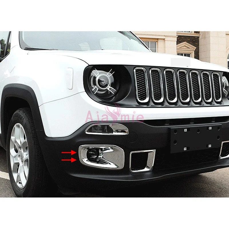 

For Jeep Renegade 2016 2017 2018 Front Fog Lamp Cover Light Trims Protector ABS Chrome Car Styling Accessories