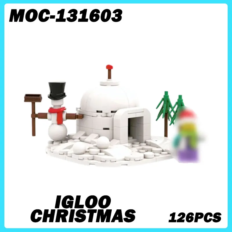 MOC-131603 Xmas Architecture Series Igloo CHRISTMAS MOC DIY Small Granule Bricks, Puzzle Model Toys Birthday Gift 126PCS