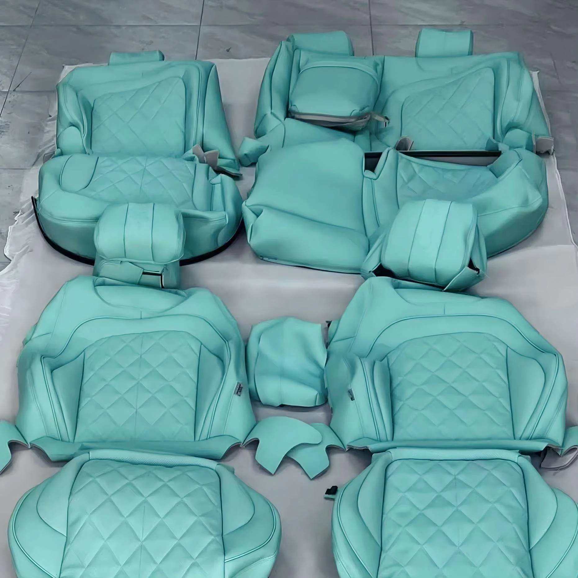Factory Wholesale High-end Quality Seat Covers for Mercedes-Benz C-Class W204 and W205 Seat Replacement with Red Napa Leather