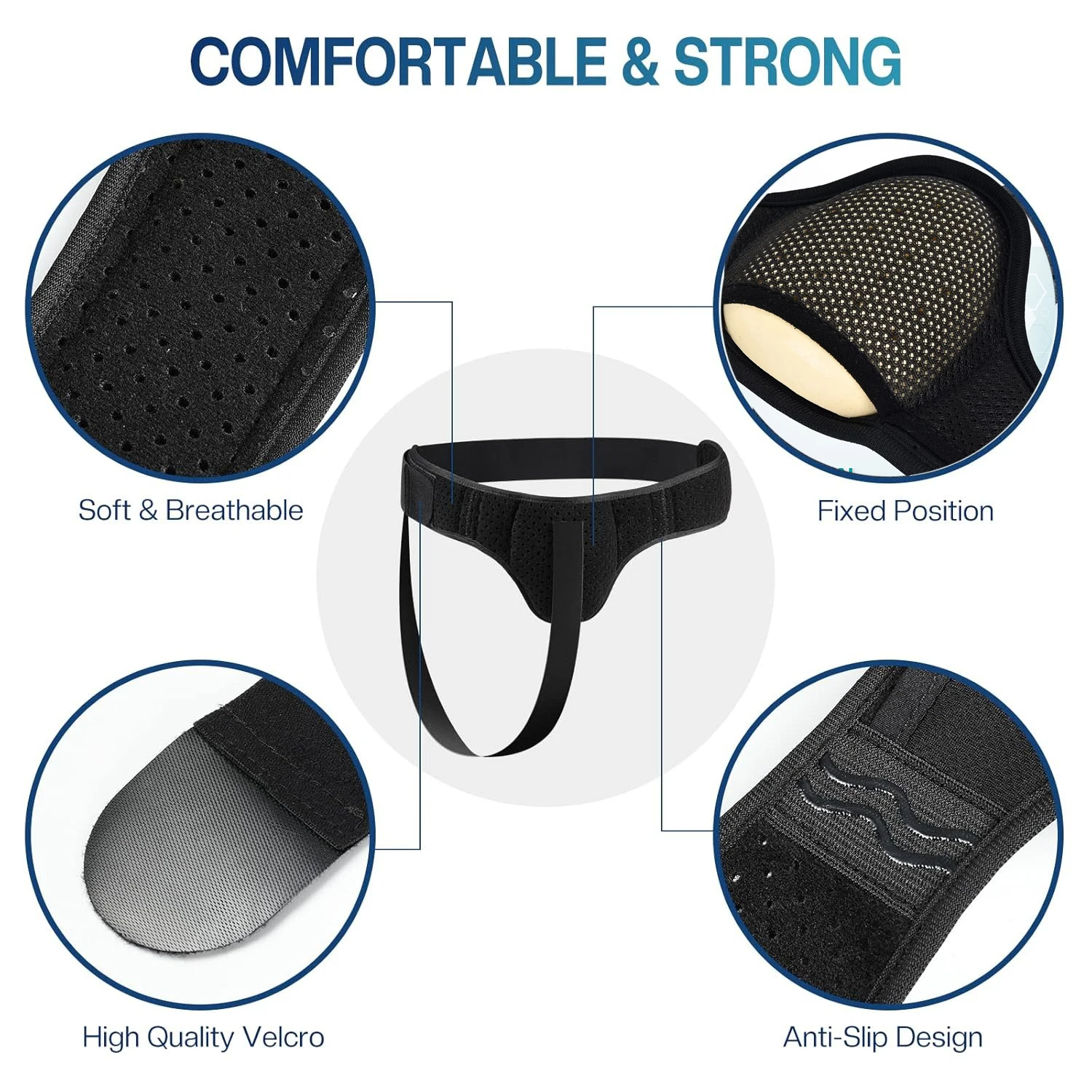 Adjustable Adult Hernia Belt Man Inguinal Groin Support Inflatable Hernia Bag with 1 Removable Compression Pad Pain Relief view 4