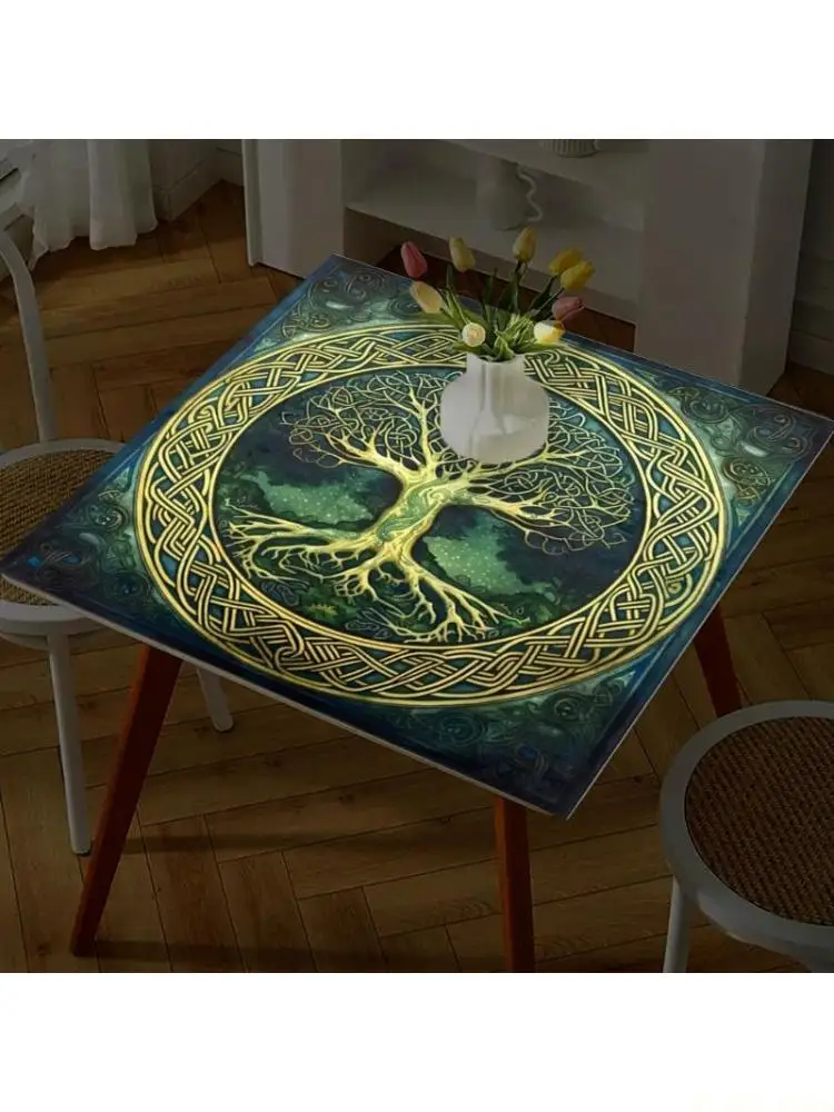 M5TC Tarot Tablecloth Altars Cloth Tree Pattern Astrology Tablecloth Decoration