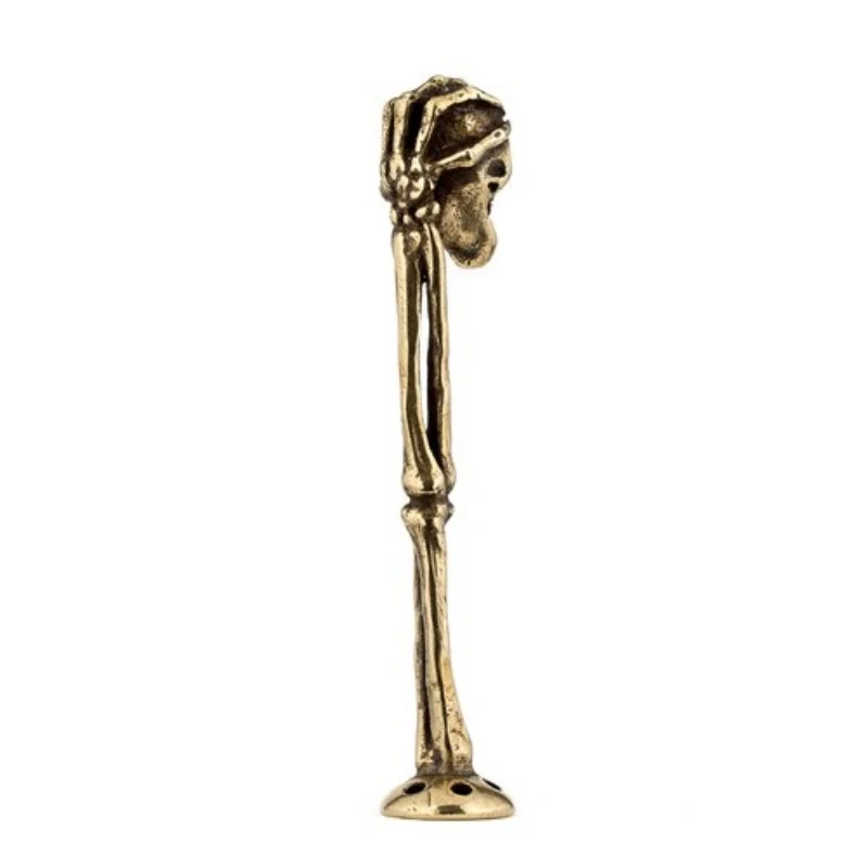 Brass Metal Creative Tobacco Pipe Tamper Tool Pipe Cleaning Tool Skull Statue