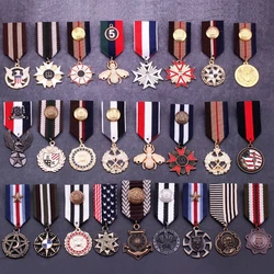 Medal, European and American Metal Ribbon Pin, small badge, navy style Pin, suit clip New Men's and Women's Harajuku