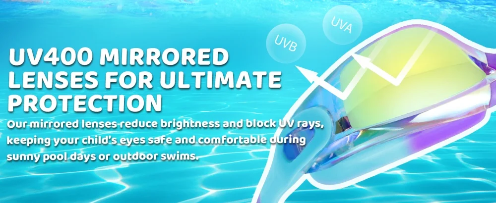 Neue Kinder-Schwimmbrille für Jungen und Mädchen im Alter von 2–14 Jahren), hochwertiges Silikon, UV400-Schutz, klare Linse, Schwimmset – Detail 5