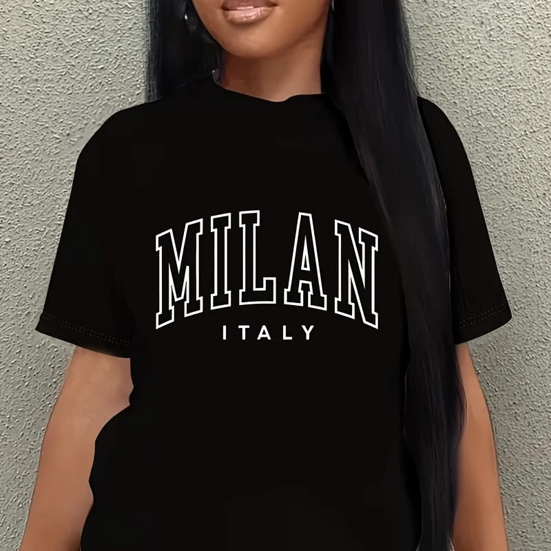 Milan Shirt Retro Preppy Throwback Men Women Italy Souvenir Women's Plus Size T-Shirt 100% Cotton 220g