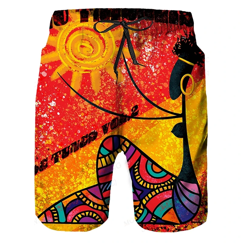 New African Men Beach Shorts Summer Swimwear Shorts Men Surfing Board Shorts Quick Dry Casual Sportwear Swimming Trunks Boy