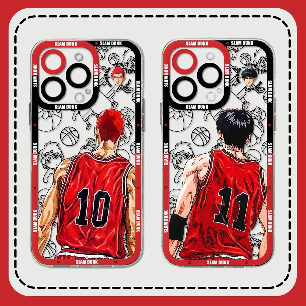 Custodia per telefono Slam Dunk di lusso per Samsung S24 S23 S22 S21 S20 S10 FE Note20 Plus Ultra Lite 5G TPU trasparente morbido antiurto