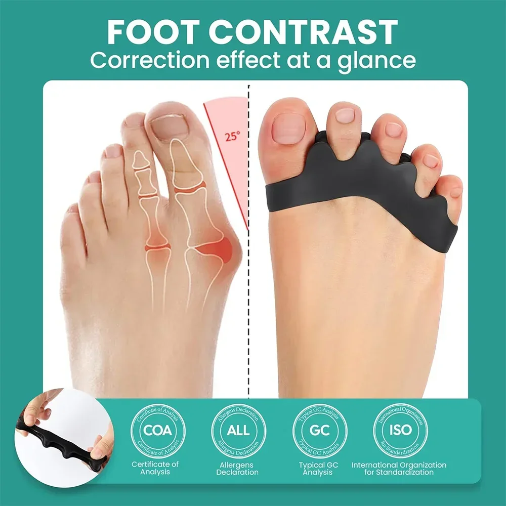 Bunion Corrector Silicone Toe Separator for Big Toe Spread and Stretch for Hallux Valgus Bunion Support, Protector for Big Toes
