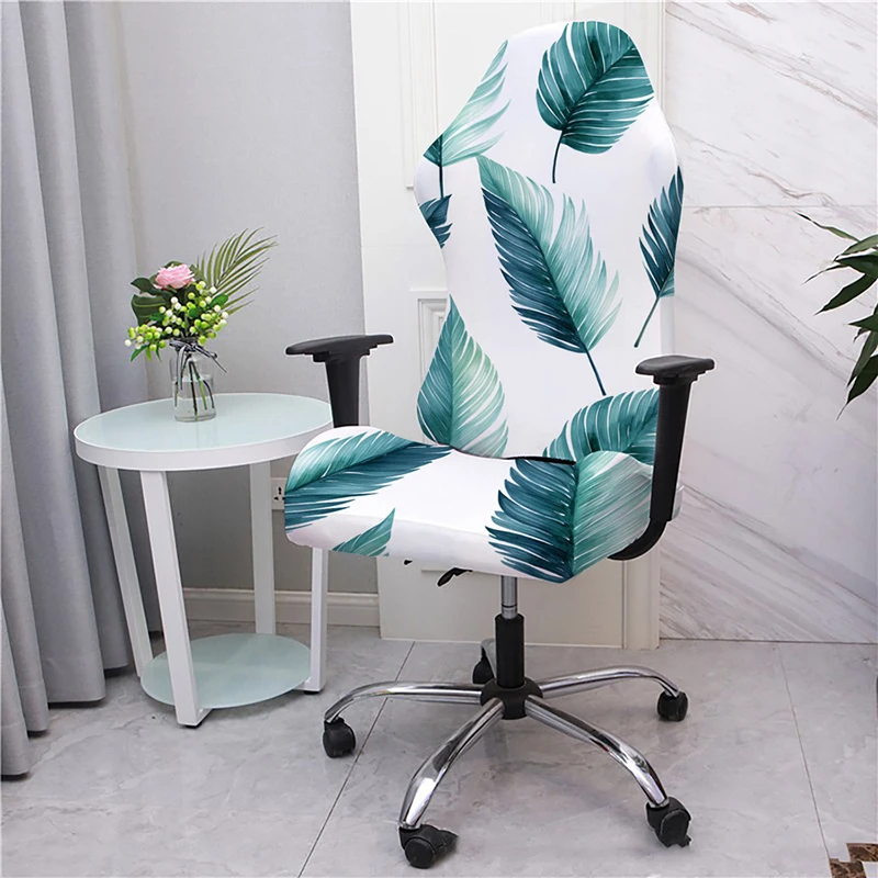 

Elastic Printed Armchair Cover Universal Computer Game Chair Seat Cover Home Office Backrest Armrest Swivel Chair Slippers