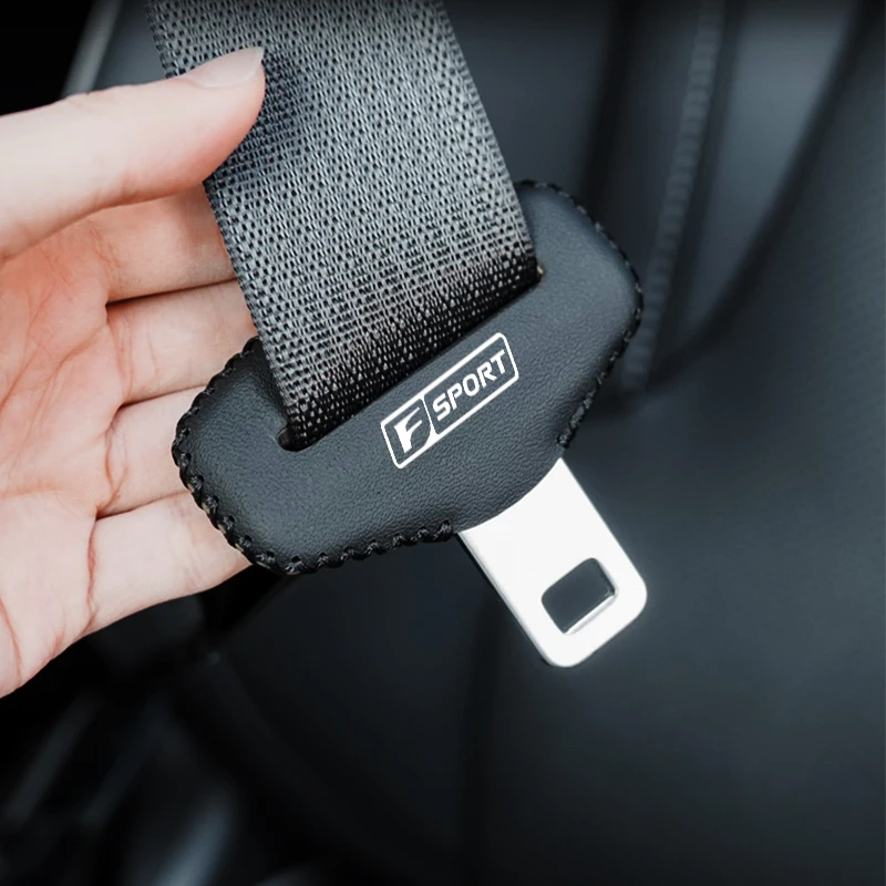 Car Seat Belt Buckle Clip Protector Leather Cover Protection Case For F Sport Lexus GS IS250 CT200H RX350 2016 Logo Accessories