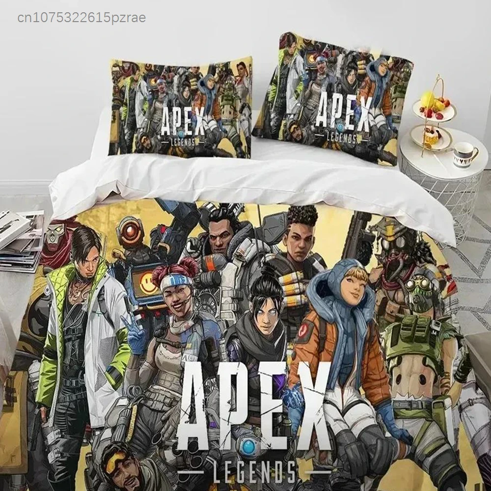3D Print A-Apex Legends Bedding Set Duvet Cover Bed Set Quilt Cover Pillowcase Comforter King Queen Size Boys Adult Bedding Set