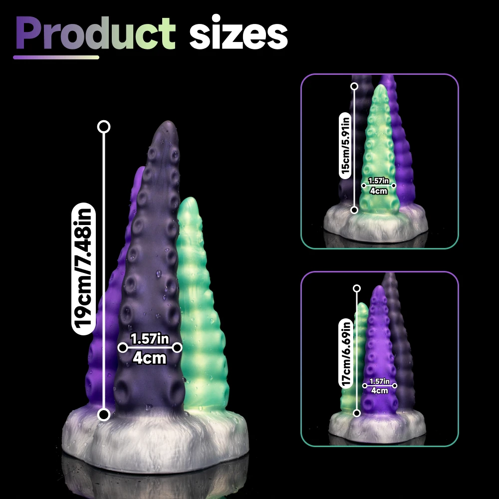 أعماق البحار استدعاء البلاتين سيليكون متعدد اللمس الشرج المكونات مع التدرج اللون الملمس تحفيز للعب الكبار الرجال #2