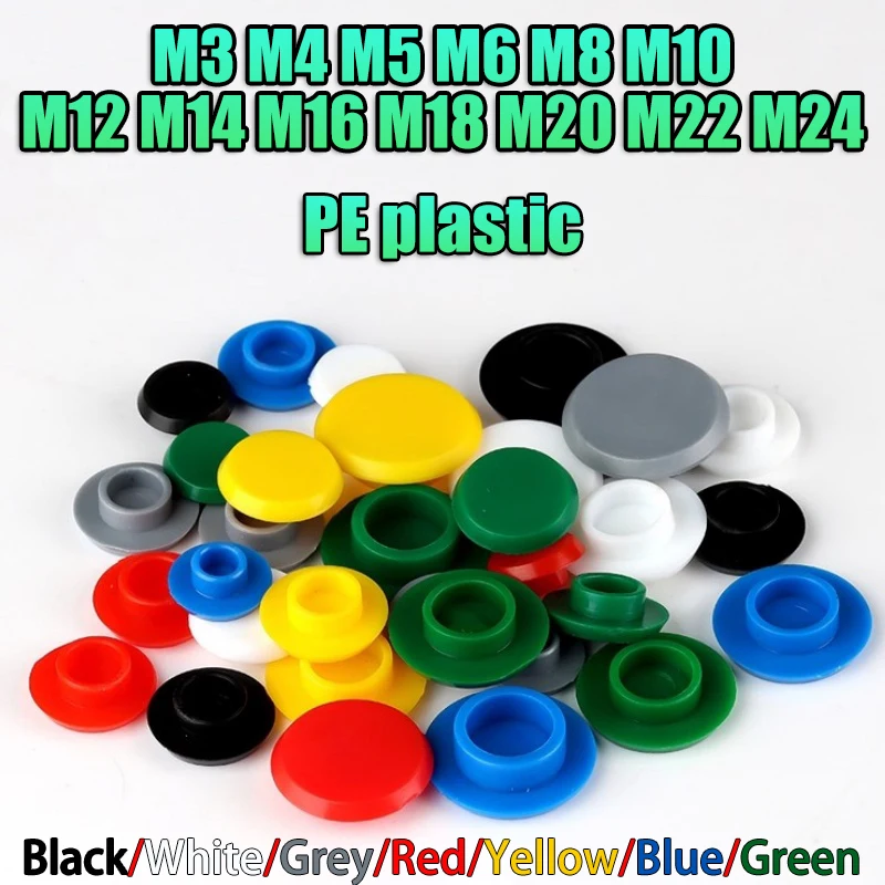Protective Caps For Screws Hexagonal Socket Screw Hard Pe Material Cover Dust Plug Decorative Cover Waterproof Cover Rust M3~m24