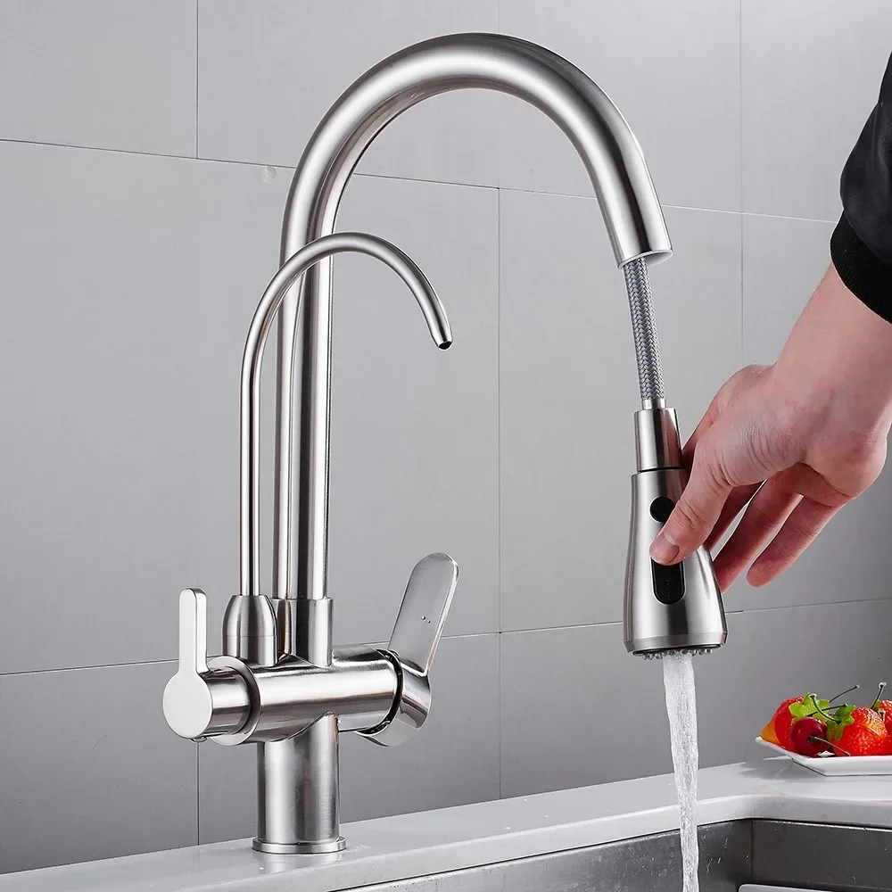 

Kitchen Faucets torneira para cozinha de afundar Crane For Water Filter Tap Three Ways Sink Mixer Faucet WF-0195