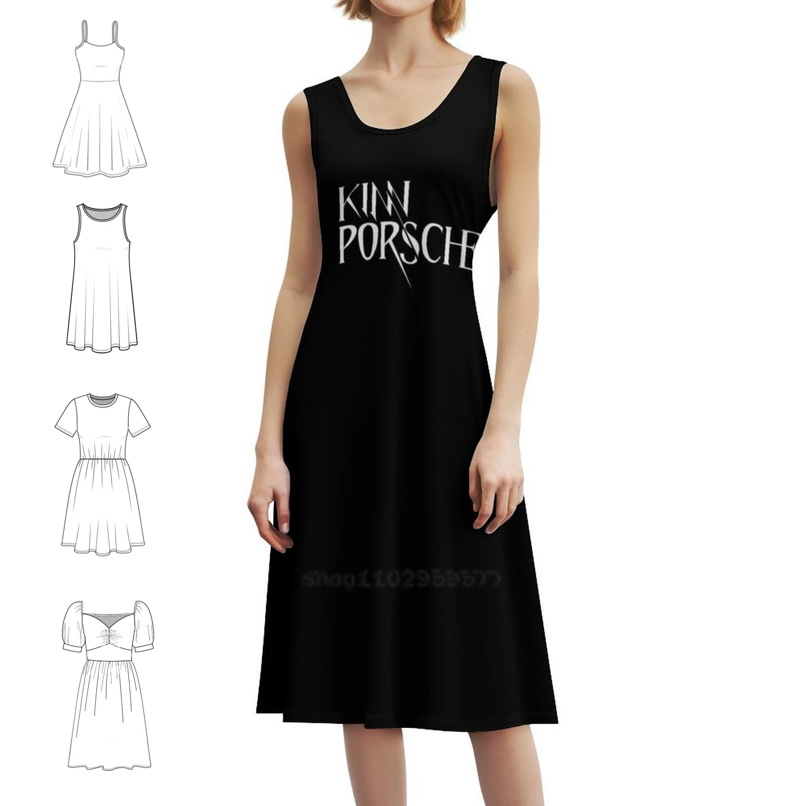 

( White ) Preppy Style Mini Dress For Women A-Line Loose Fit Casual Day Dress Kinn Mileapo Mile Apo Nattawain Women's Dress