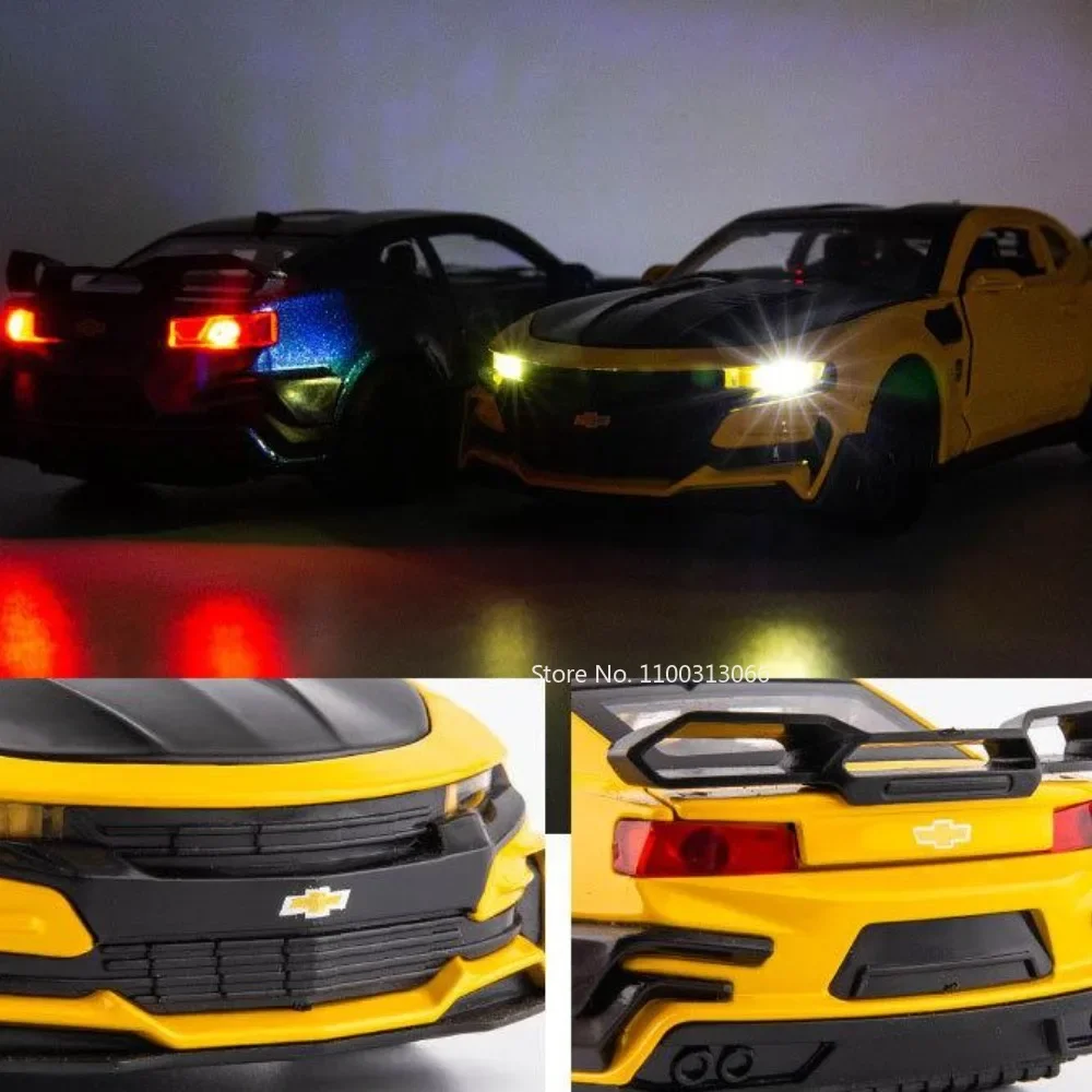 1:32 Scale Chevrolar Camaro Car Toys Alloy Diecast Model Super Sport Car with Sound Light Vehicles Toy for Child Birthday Gifts