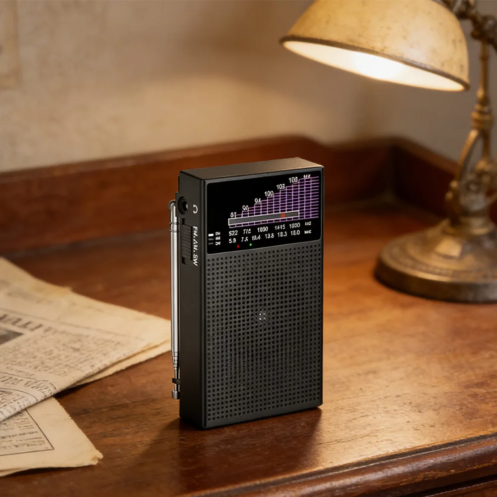 Portable Stereo Radio With Rechargeable Battery & Loud Speaker For Outdoor Travel AM/FM/SW Full Band Radio For Elderly People