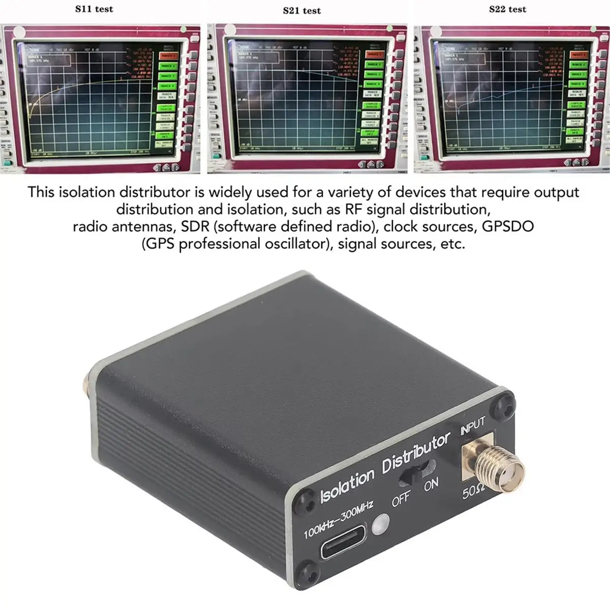 2026 New New Active Isolation Distributor Active Isolation Distributor Splitter for SDR GPSDO Source 100kHz to 300MHz