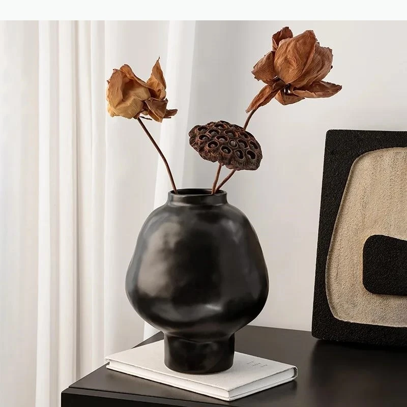 Hammer Pattern Ceramic Vase Porcelain Flower Pots Desk Decoration Flower Arrangement Floral Vases Room Aesthetic Decor
