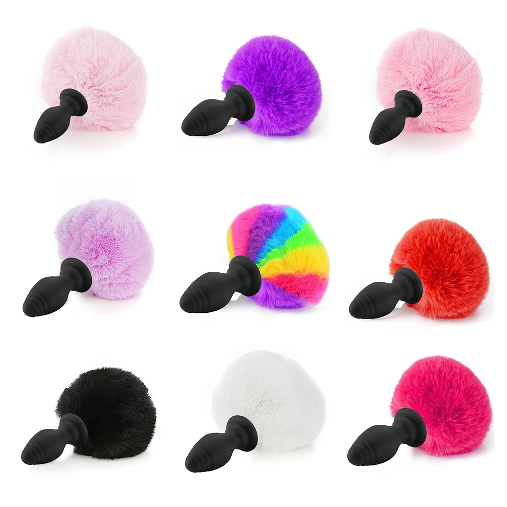 Vibration Cute Rabbit Tail Anal Plug Fluffy Plush Sexy Bunny Girl Cosplay Erotic Sexy Toy For Woman Men Couples Butt Plug Tail