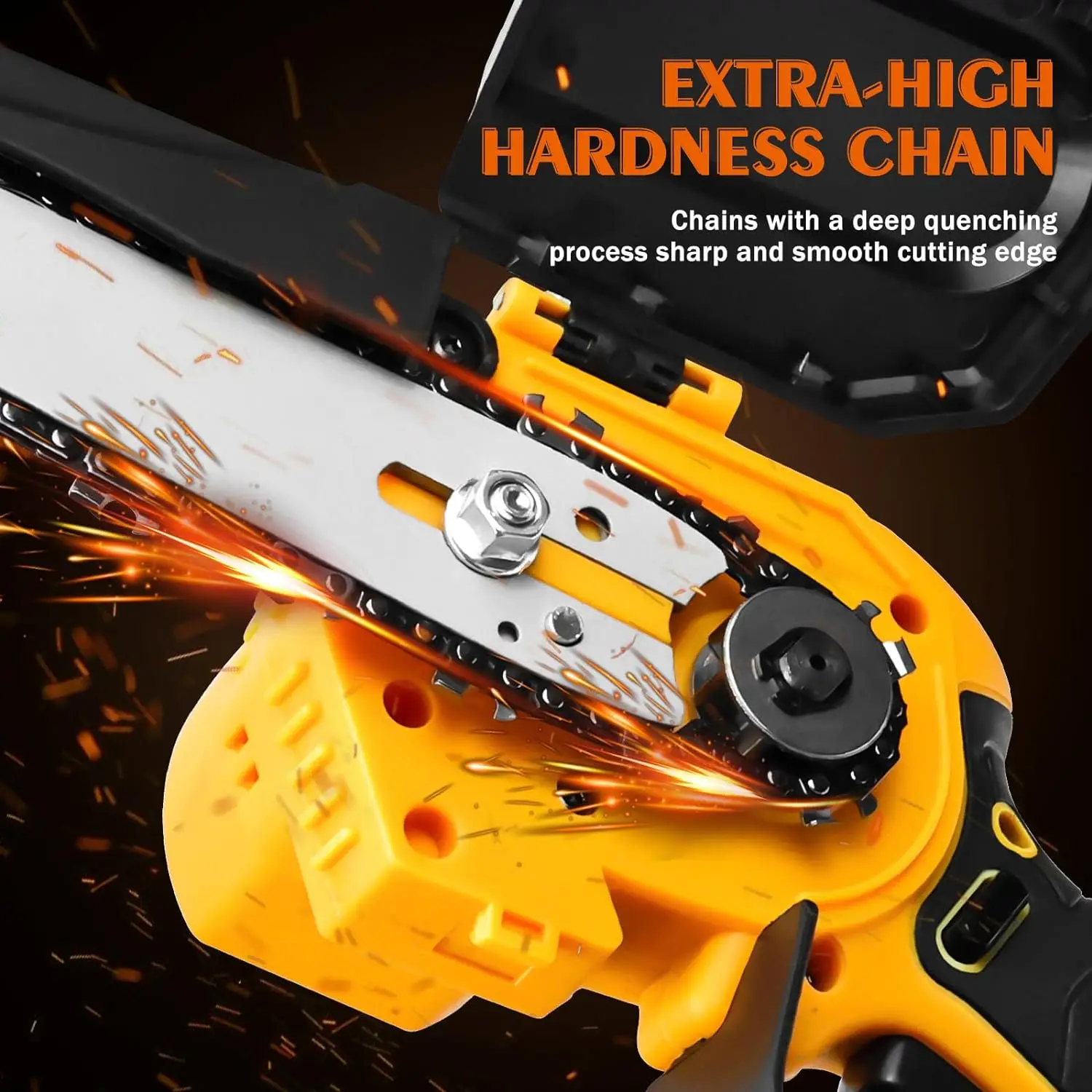 21V 6-Inch Portable Brushless Chainsaw Trimming Logging Chainsaw Cutter Gardening Wood Power Tools For DeWALT    Batteries