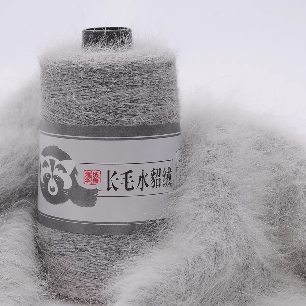 5 pieces of 50g wool mink wool long hair mink wool 16S/2 hand-woven medium thick line cashmere line scarf