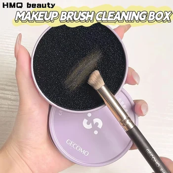 Makeup Brush Cleaning Box Quick Clean Sponge Eyeshadow Brushes Dry Cleaner Cosmetic Wash…