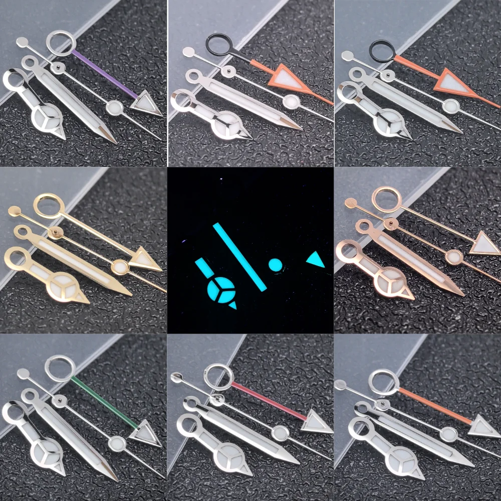 BGW9 azul hielo luminoso NH34 manecillas de reloj GMT reloj de pulsera relojes de aguja accesorios modificados 4 pines