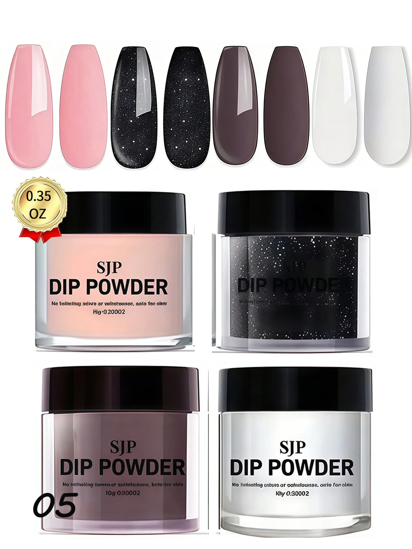 Kit de pó de imersão para unhas, 4 unidades, 0,335 fl.oz/cada, pó de imersão com 4 cores azul roxo preto rosa, kit de imersão em pó para unhas manicure