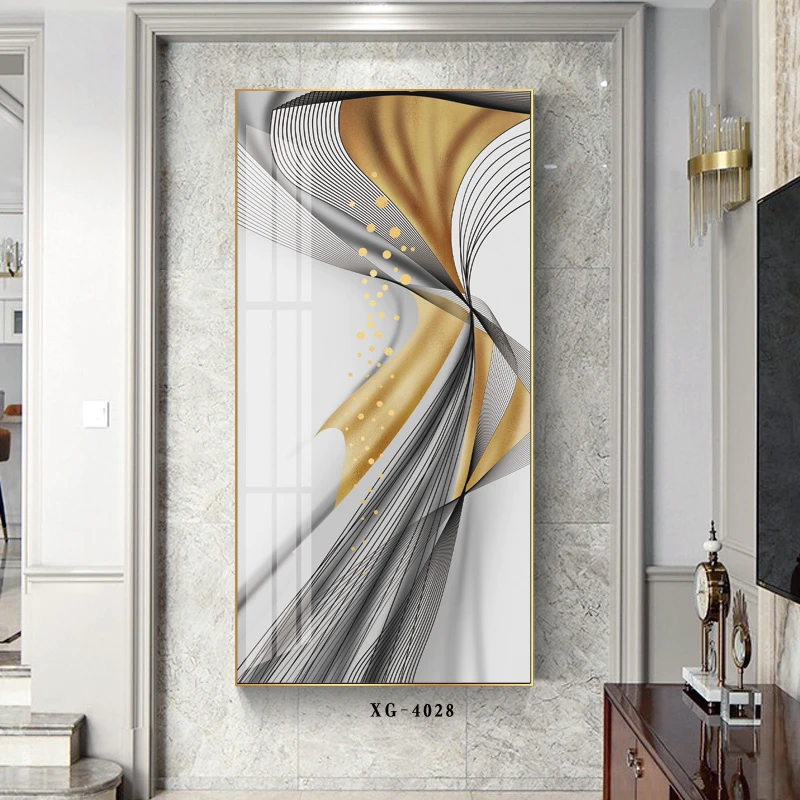 

Abstract Wall Art Black and Gold Lines Nordic Minimalist Art Decorative Painting Posters and Prints for Home Aisle Decoration