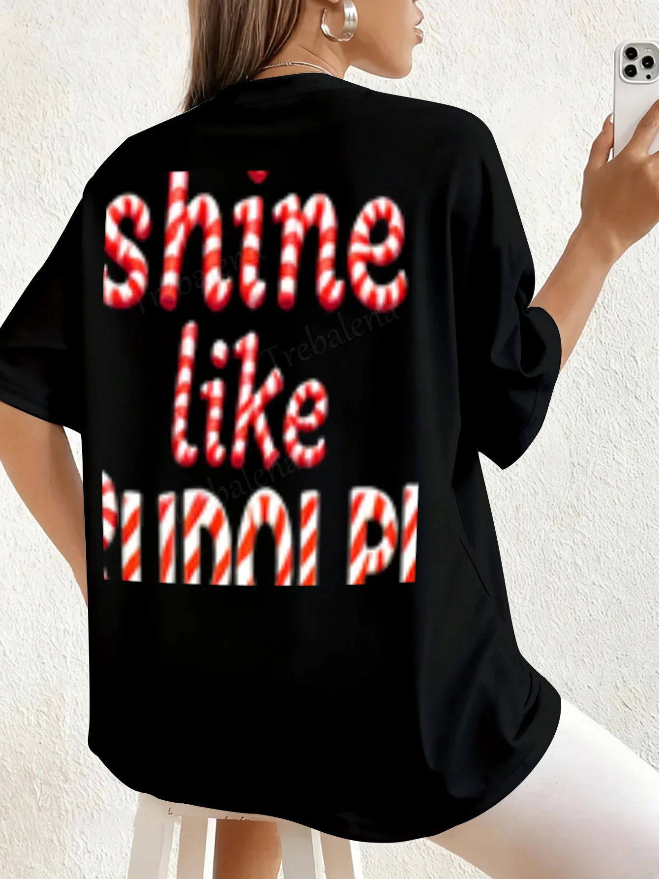 Koszulka damska Shine Like Candy Cane Stripes Koszulka damska