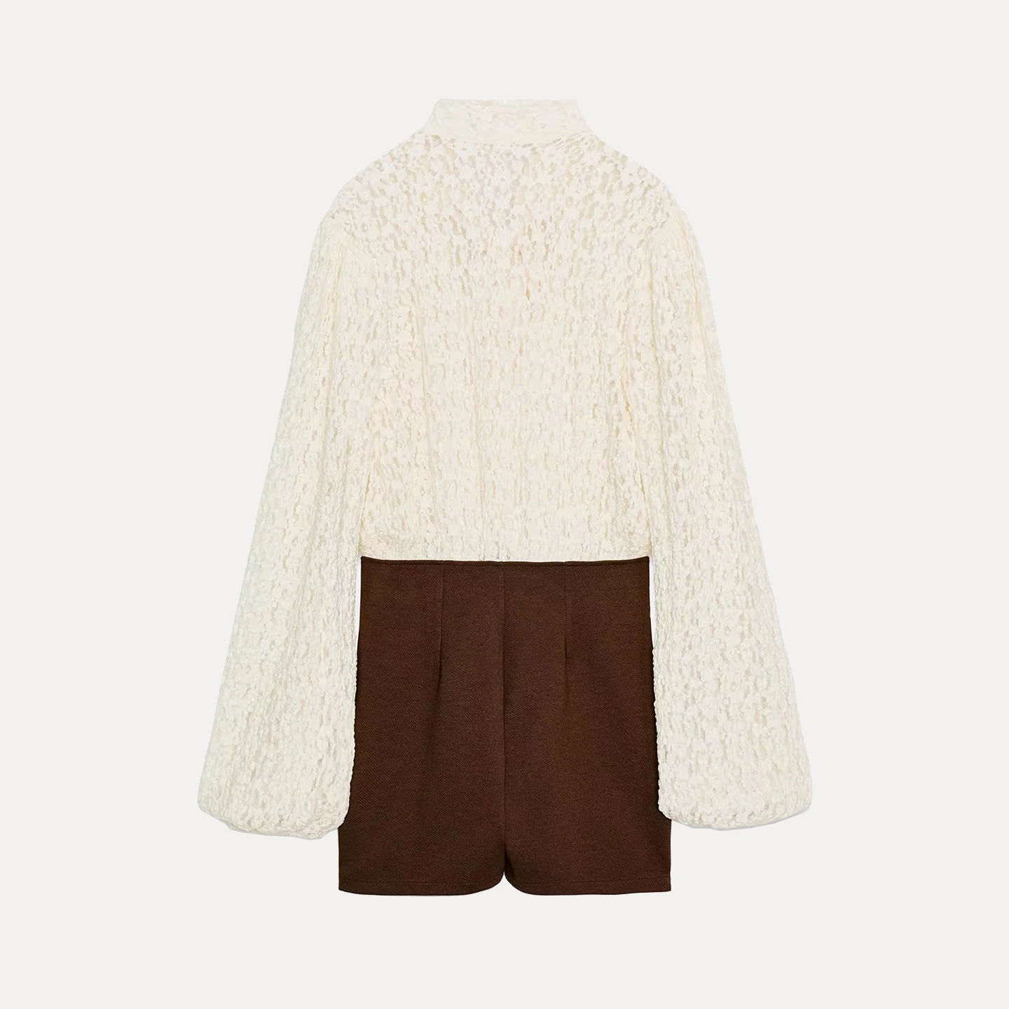 Ort بذلة مع عقدة الربط تصميم المرأة Sle عالية الخصر تخفيف السراويل الساق المستقيمة الخريف وصول جديد