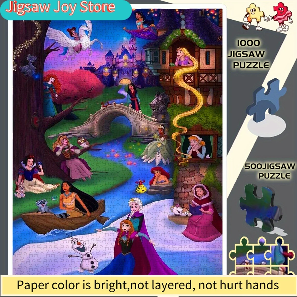 

Пазл Disney или Disney's Frozen — с героями мультфильма «Холодное сердце»: Эльза, Анна, Олаф, Кристофф, Свен — головоломка на тему «Холодного сердца»