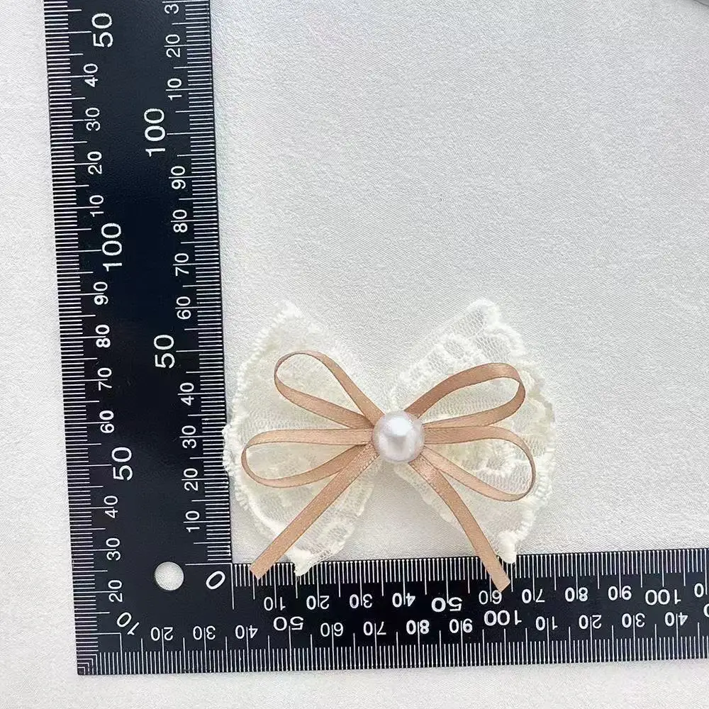 5Pcs Lace Fabric Bows DIY Craft Accessories for Clothing Socks Hair Shoes Bag Holiday Gift Wrapping Embellishment Ornaments